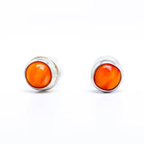 Sterling Silver Stud Earrings with Various Gemstones