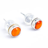 Sterling Silver Stud Earrings with Various Gemstones