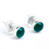 Sterling Silver Stud Earrings with Various Gemstones