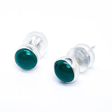 Sterling Silver Stud Earrings with Various Gemstones