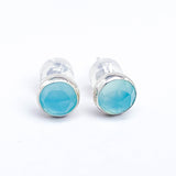 Sterling Silver Stud Earrings with Various Gemstones