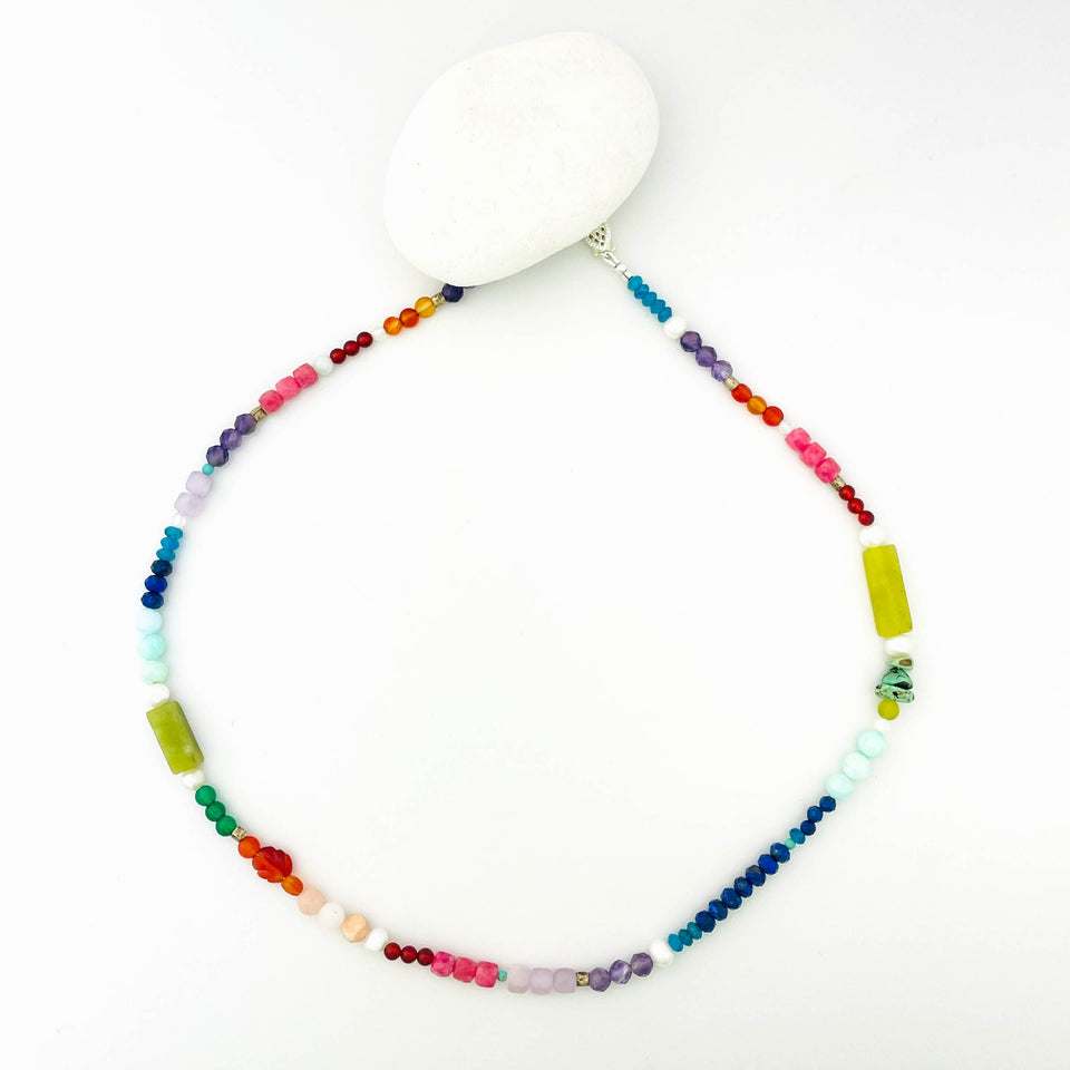 Precious Bead Necklace - Rainbow Connection Collection - DawnsArtisanJewelry.com