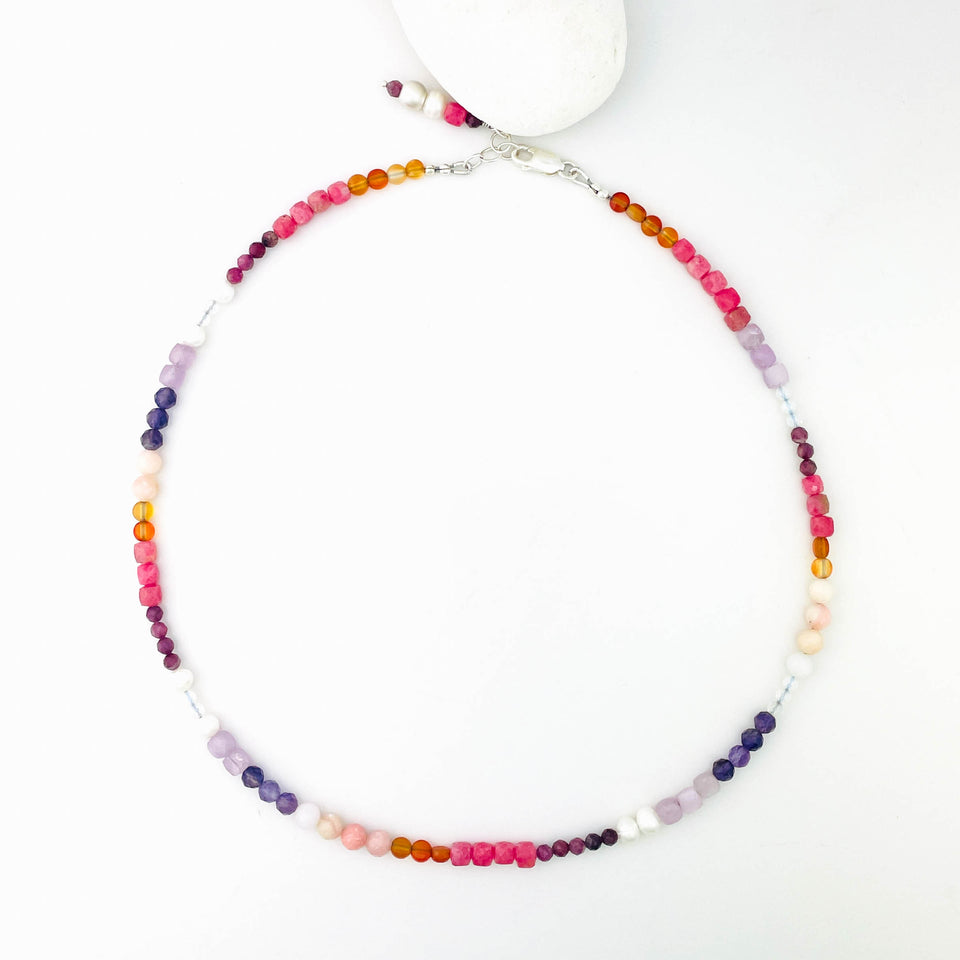 Precious Bead Necklace - Rainbow Connection Collection - DawnsArtisanJewelry.com