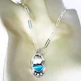 Sterling Silver Pearl Sea Glass Pendant Necklace - Touchstone Talisman