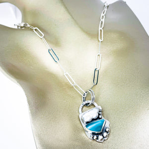 Sterling Silver Pearl Sea Glass Pendant Necklace - Touchstone Talisman