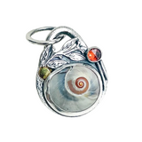 Pink Tourmaline Shark Eye Shell Necklace - DawnsArtisanJewelry.com
