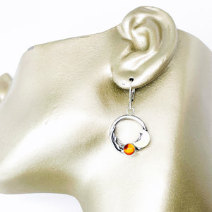 Sterling Silver Amber Nest Earrings