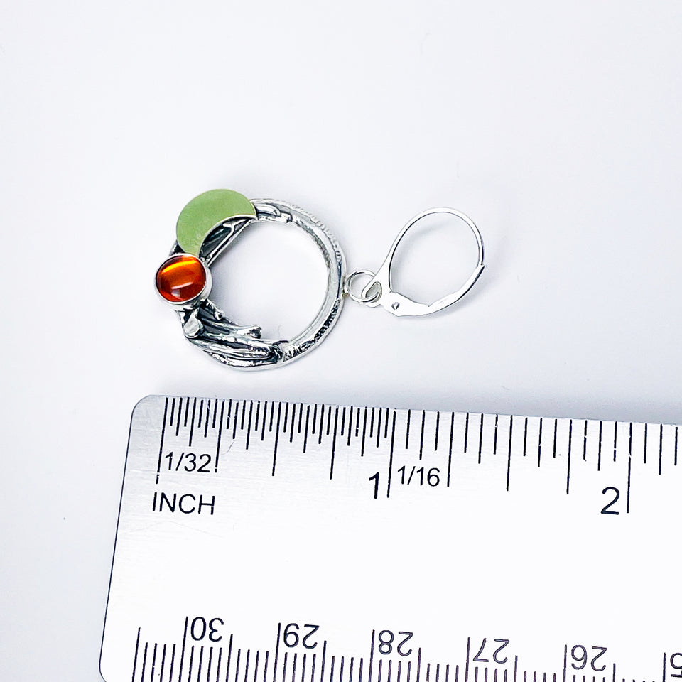 Sterling Silver Amber Nest Earrings