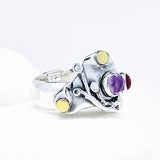Sterling Silver Amethyst Ring - Queen Ring Size 8