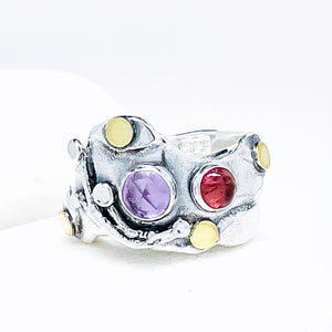 Sterling Silver Amethyst Ring - Queen Ring Size 8