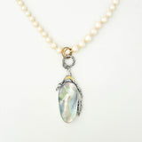 Sterling Silver Blister Pearl Pendant Necklace - Fire Horse Talisman - DawnsArtisanJewelry.com