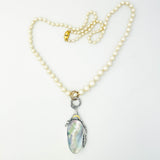 Sterling Silver Blister Pearl Pendant Necklace - Fire Horse Talisman - DawnsArtisanJewelry.com