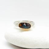 Sterling Silver Boulder Opal Rings Size 7 1/2