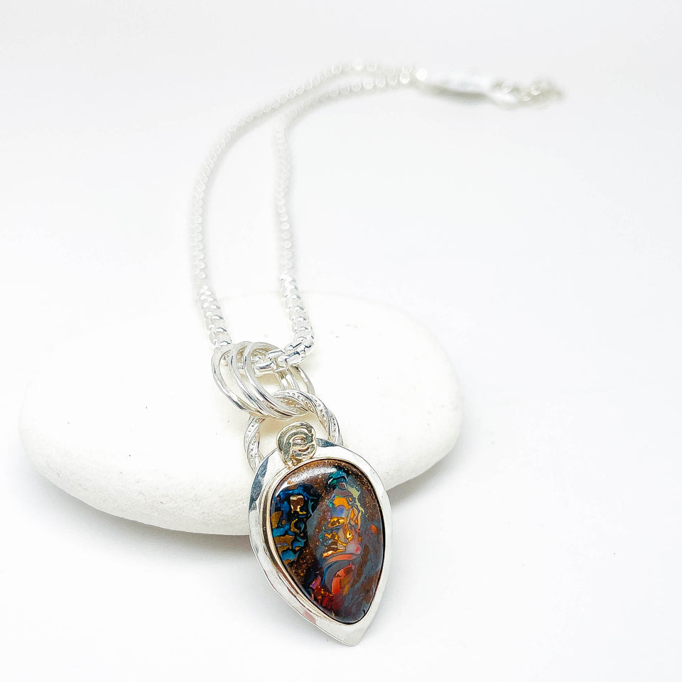 Sterling Silver Koroit Boulder Opal Pendant