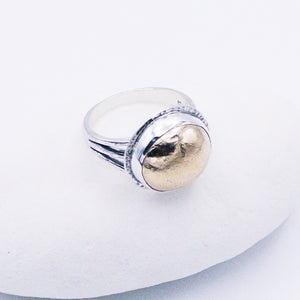 Sterling Silver Bronze Dome Ring Size Size 8