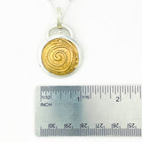 Sacred Currents-  Reversible Sterling Silver and Bronze Spiral Pendant - DawnsArtisanJewelry.com