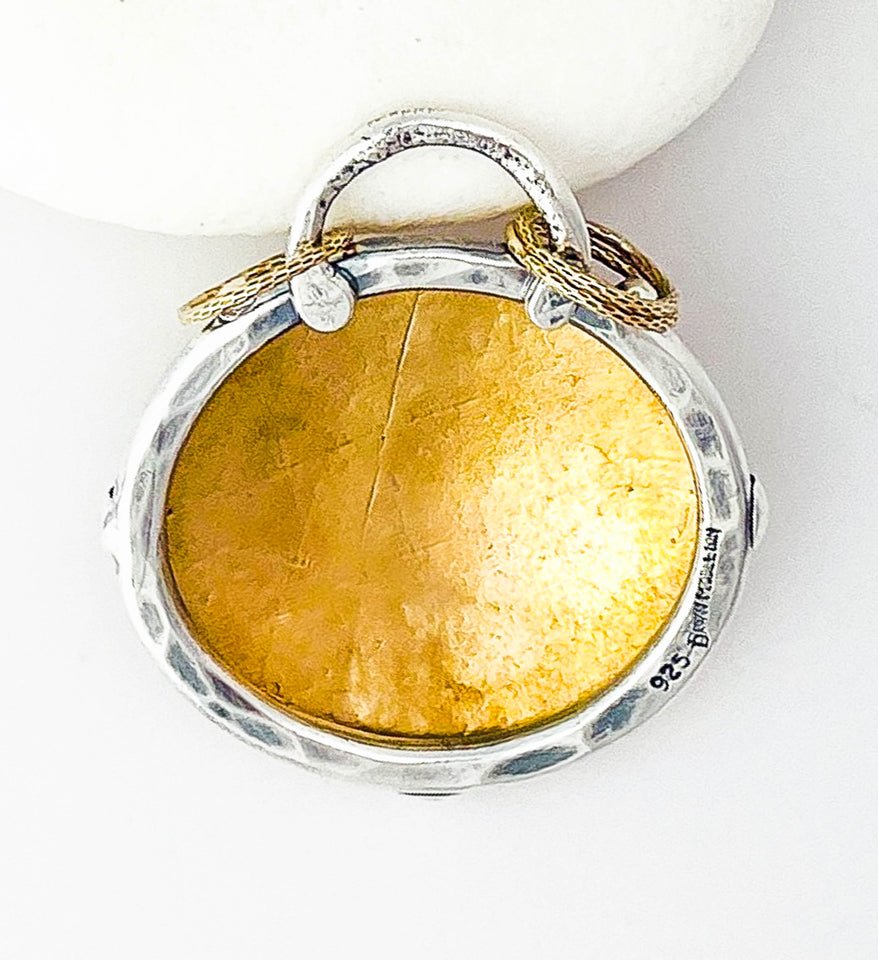 Sterling Silver Bronze Spirals Pendant - Golden Tide Spiral Pendant - DawnsArtisanJewelry.com