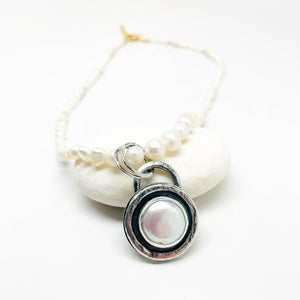 Freshwater Coin Pearl Necklace Pendant