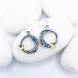 Blue Topaz Nest Earrings - Cradle of Light Earrings