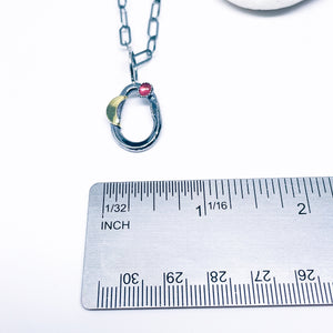 Sterling Silver Ruby and Gold Necklace - Ophelia Collection