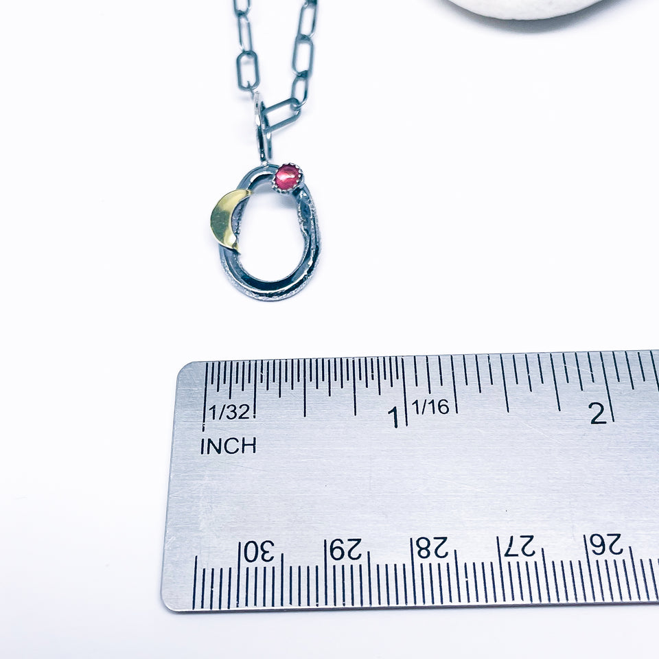Sterling Silver Ruby and Gold Necklace - Ophelia Collection
