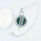 Sterling Silver Orthoceras Necklace Pendant - DawnsArtisanJewelry.com