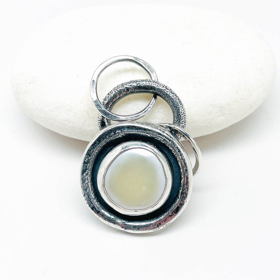Freshwater Coin Pearl Necklace Pendant