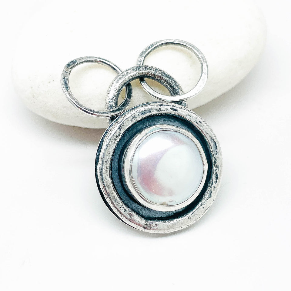 Freshwater Coin Pearl Necklace Pendant
