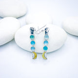 Sterling Silver Totem Talisman Earrings - Chalcedony Crescents