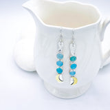 Sterling Silver Totem Talisman Earrings - Chalcedony Crescents