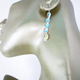 Sterling Silver Totem Talisman Earrings - Chalcedony Crescents