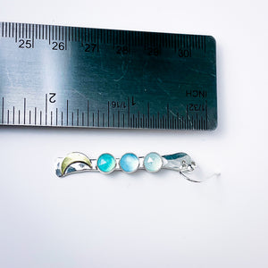 Sterling Silver Totem Talisman Earrings - Chalcedony Crescents