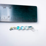 Sterling Silver Totem Talisman Earrings - Chalcedony Crescents