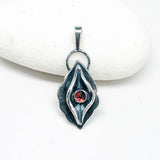 Sterling Silver Necklace - Birth Flower Pendant with Garnet