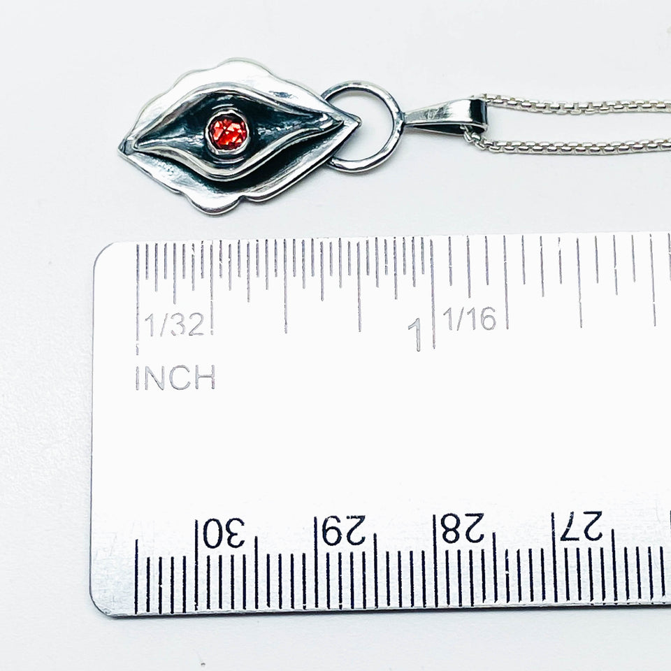 Sterling Silver Necklace - Birth Flower Pendant with Garnet