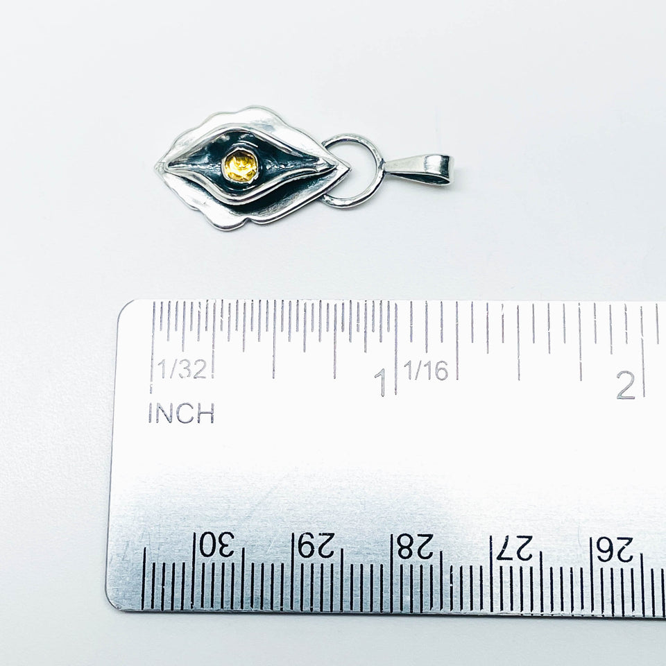 Sterling Silver Necklace - Birth Flower Pendant with Citrine