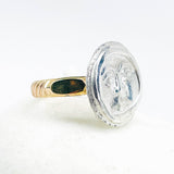 Gold and Silver Moon Face Ring Size 9
