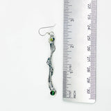 Wabi Sabi Jewelry - Dentilium, Silver and green Tourmaline ￼ Earrings