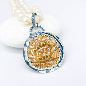 Bronze Lotus Flower Pendant Necklace - Journey Talisman