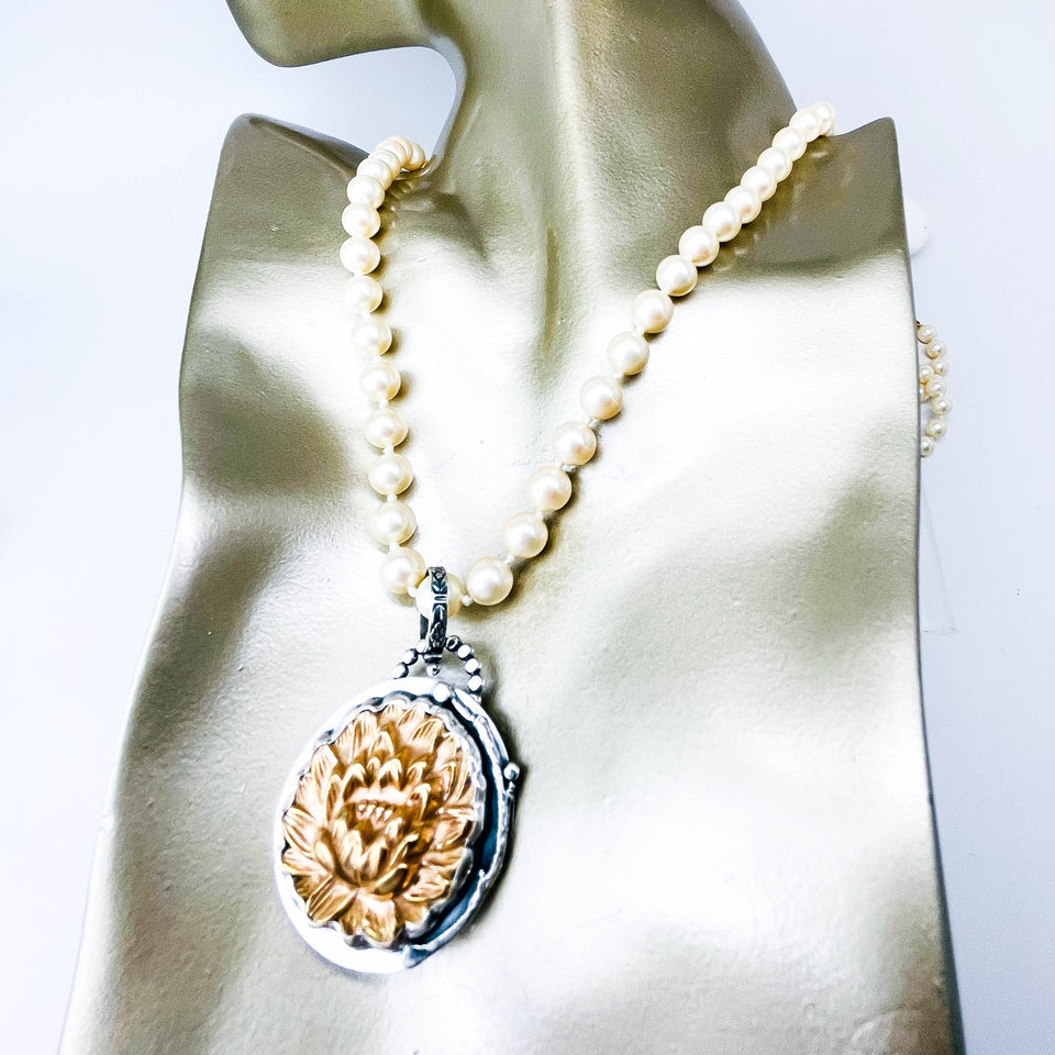 Bronze Lotus Flower Pendant Necklace - Journey Talisman