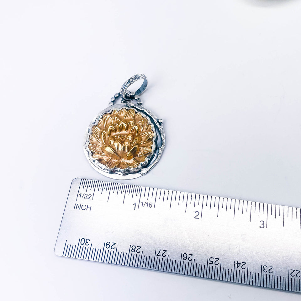 Bronze Lotus Flower Pendant Necklace - Journey Talisman