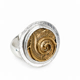 Sterling Silver Bronze Swirl Ring Adjustable
