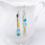 Sterling Silver Totem Talisman Earrings - Chalcedony & Amazonite