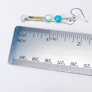 Sterling Silver Totem Talisman Earrings - Chalcedony & Amazonite