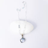 Sterling Silver Pearl Pendant Necklace - Stillness Talisman - DawnsArtisanJewelry.com