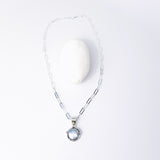 Sterling Silver Pearl Pendant Necklace - Stillness Talisman - DawnsArtisanJewelry.com
