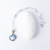 Sterling Silver Pearl Pendant Necklace - Stillness Talisman - DawnsArtisanJewelry.com