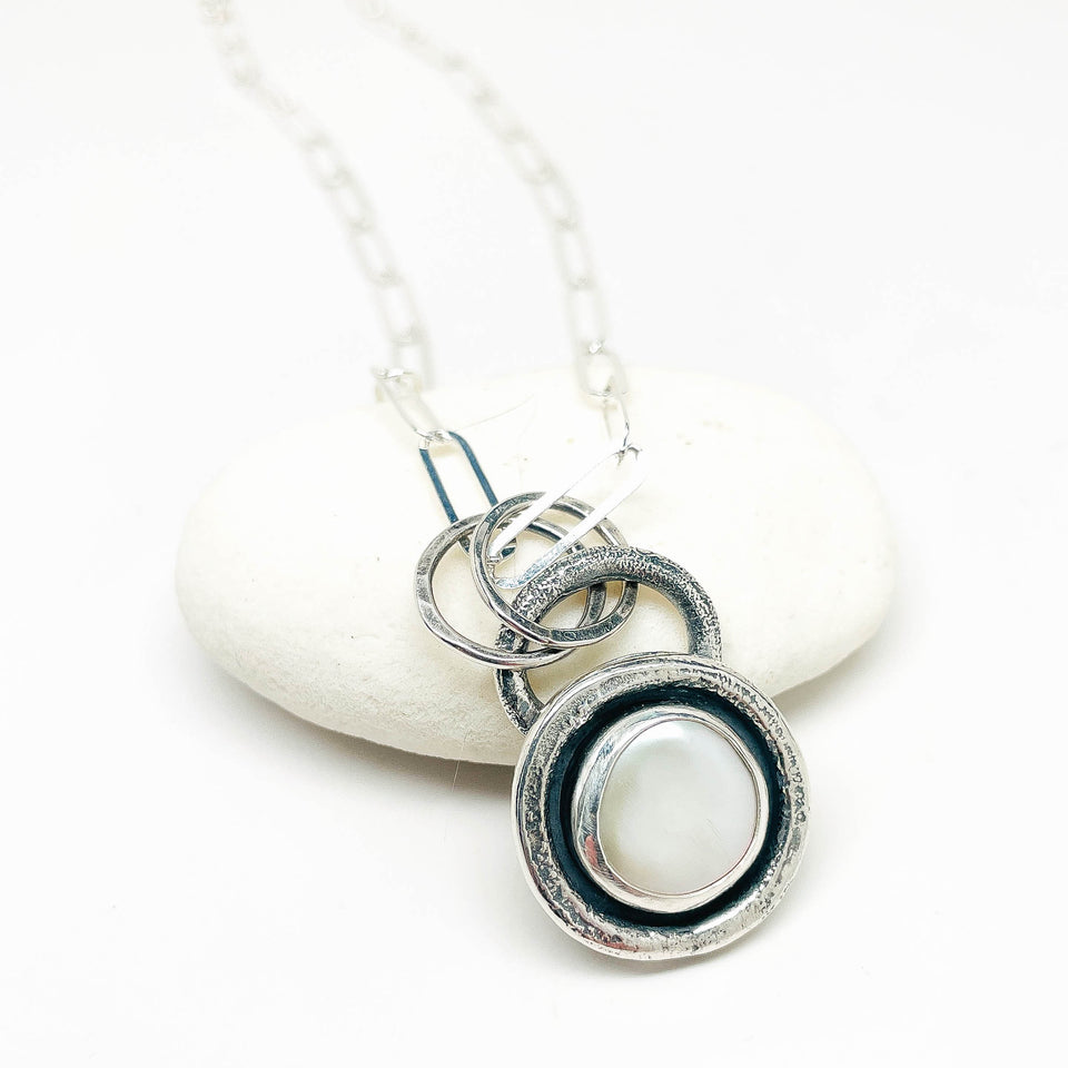 Freshwater Coin Pearl Necklace Pendant