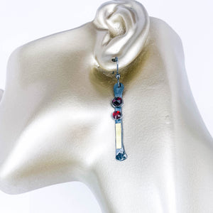 Silver Earrings Wabi Sabi Garnet