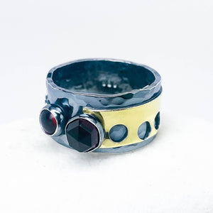 Holy Gold Garnet Ring Size 7 - Transformation Talisman
